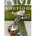 Vintage Rolls Royce Spirit of Ecstasy Display On Marble Base