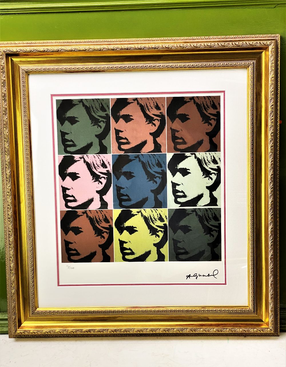 Andy Warhol (1928-1987) “Warhol Self Portrait x 4” Numbered #15/100 Lithograph, Ornate Framed. - Image 11 of 11