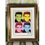 Andy Warhol (1928-1987) "Elvis” Castelli NY Original Numbered Lithograph #80/100, Ornate Framed.