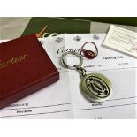 Cartier Paris Classic Spinning Double C Logo Key Ring