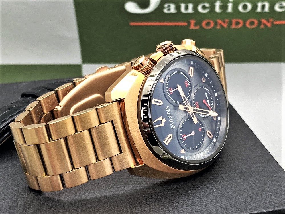 Bulova "Curv" Chronograph 45mm Bezel 8 Jewel-New Example