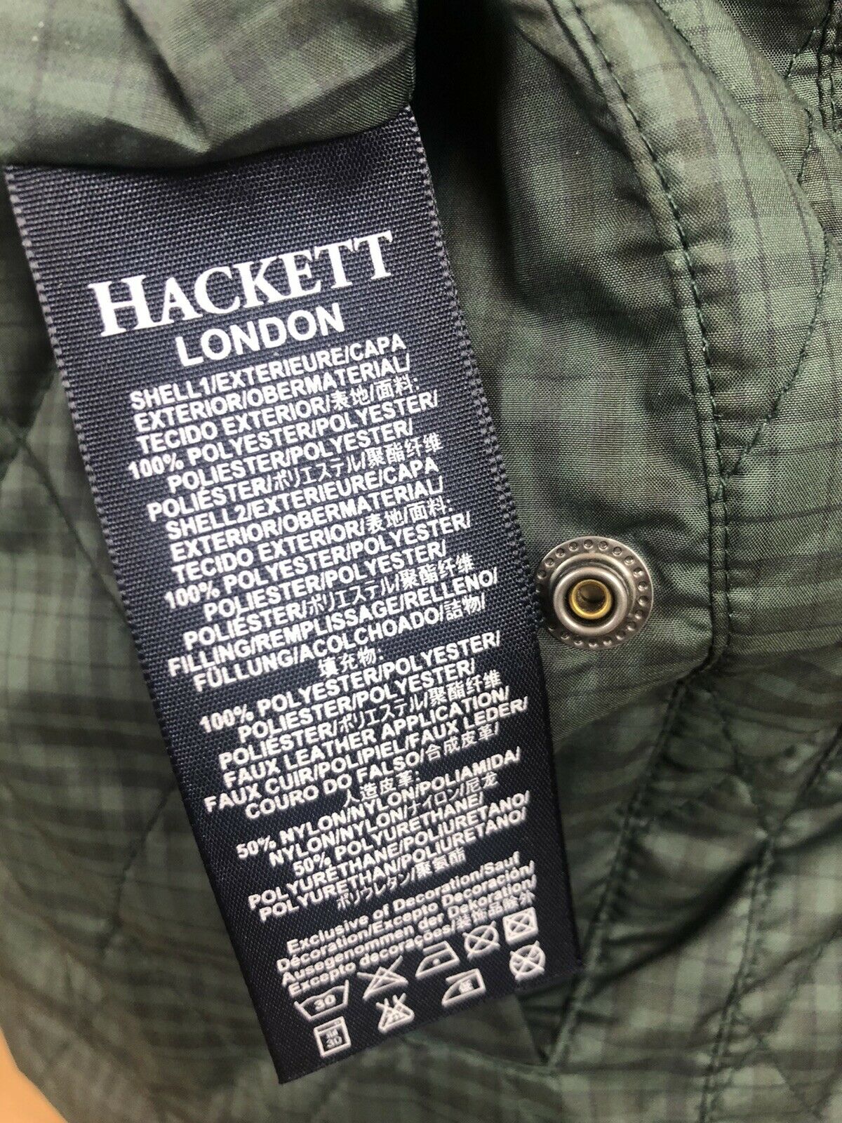 Hackett Reversible Navy & Green Check Gilet/Under Jacket - Image 15 of 17