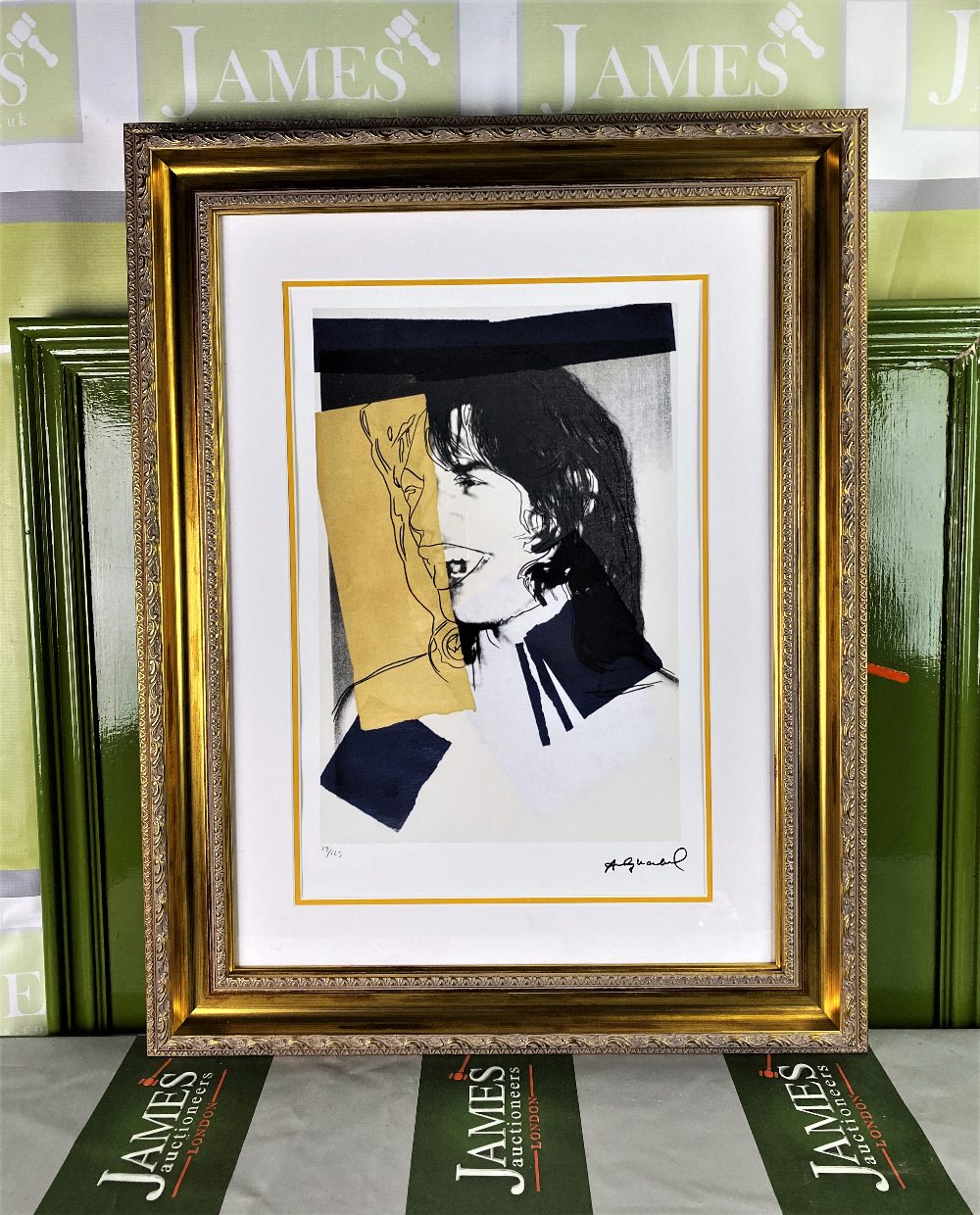 Andy Warhol (1928-1987) “Jagger” Numbered Ltd Edition of 125 Lithograph #19, Ornate Framed.