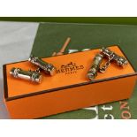 Hermes Paris Vintage Solid Silver Cufflinks