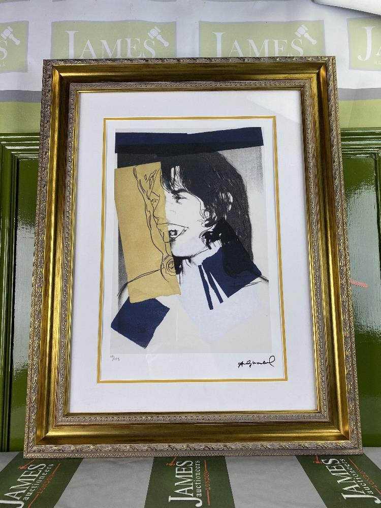 Andy Warhol (1928-1987) “Jagger” Numbered Ltd Edition of 125 Lithograph #19, Ornate Framed. - Image 7 of 7