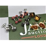 Vintage Collection of Silver Plated Art Deco Cufflinks