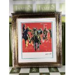 Andy Warhol (1928-1987) "Action Picture” Castelli NY Original Numbered Lithograph #82/100, Ornate Fr