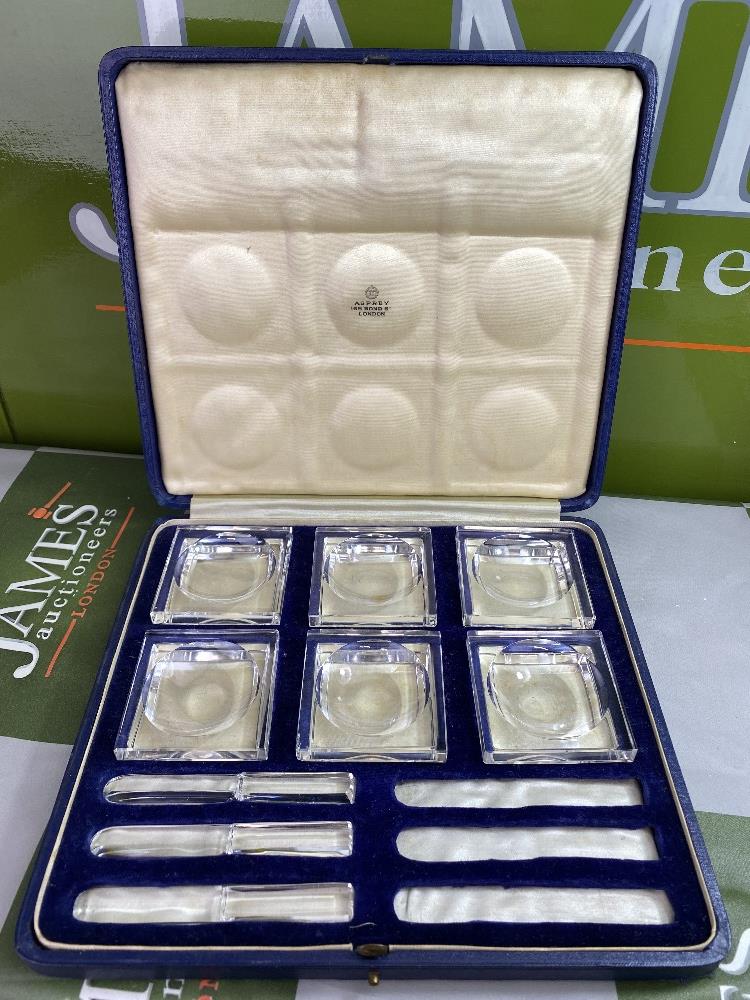 Asprey Bond St London Vintage Original Art Deco Butter Set Dishes