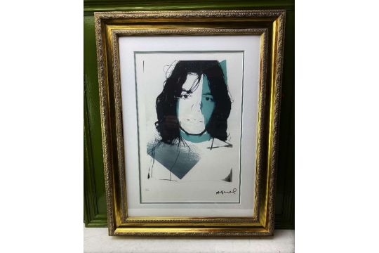 Andy Warhol (1928-1987) “Jagger” Numbered Ltd Edition of 125 Lithograph #20, Ornate Framed. - Image 1 of 6