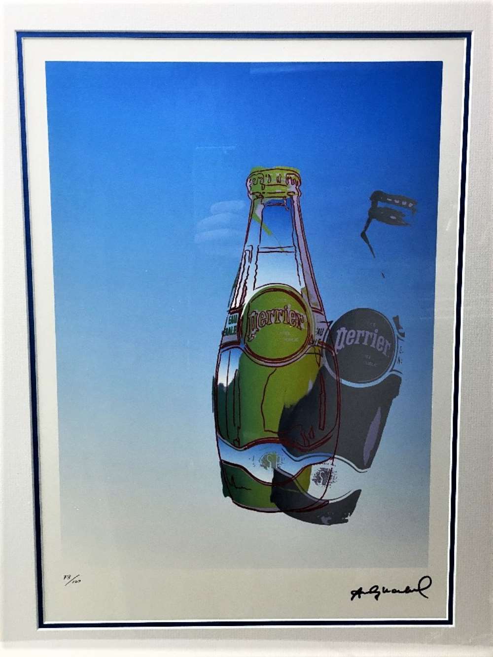 Andy Warhol (1928-1987) “Perrier” Leo Castelli- New York Numbered Ltd Edition of 100 Lithograph-#73, - Image 2 of 7