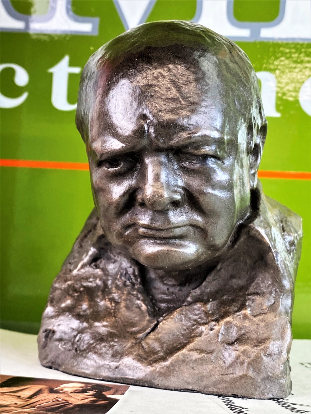 Winston Churchill Signed Oscar Nemon Wartime Leader Bronze Resin Bust - Image 4 of 6