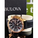 Bulova Gent`s Marine Star Rose Gold Chronograph Watch
