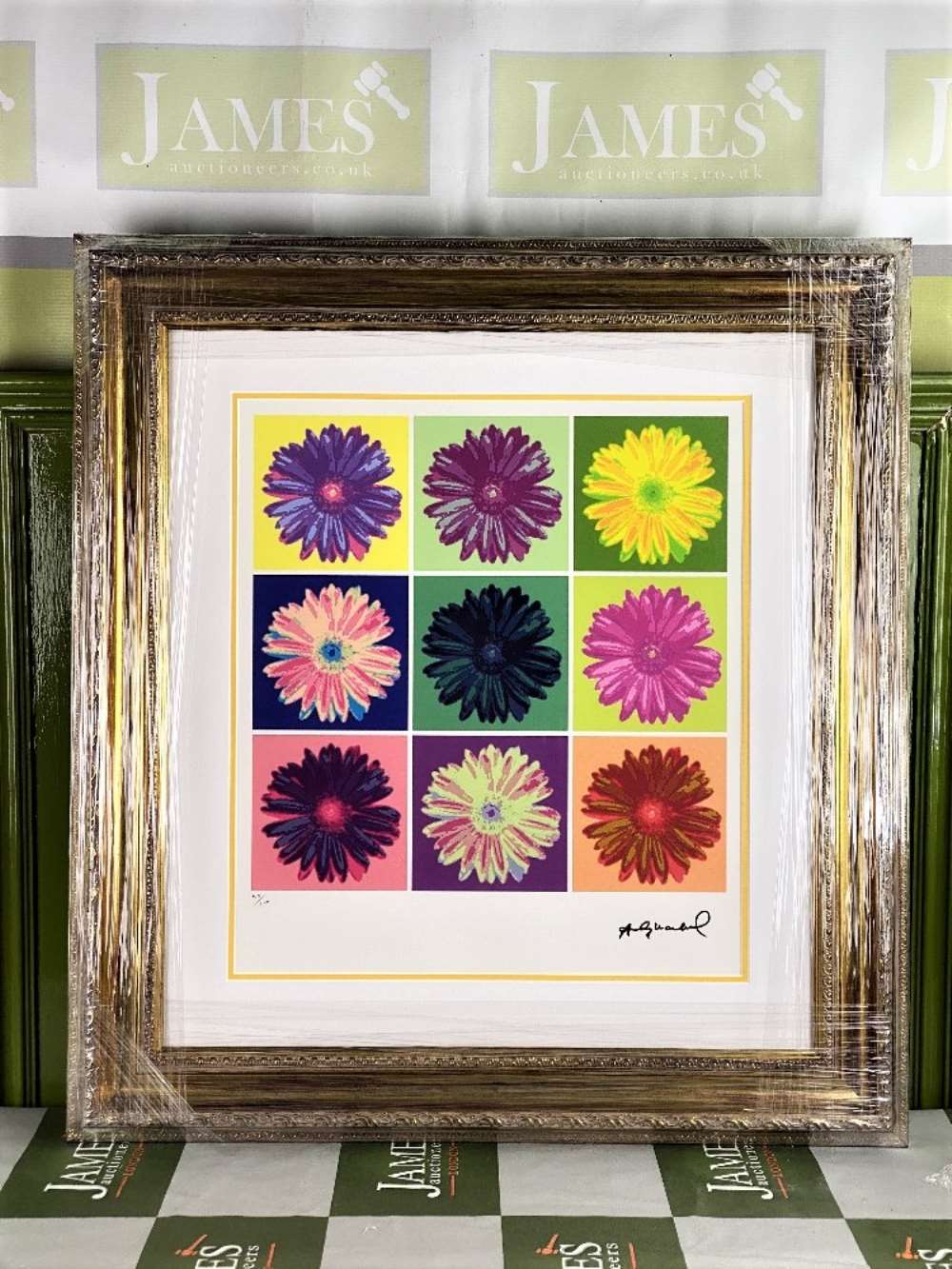 Andy Warhol (1928-1987) “Flowers” Numbered #50/100 Lithograph, Ornate Framed.