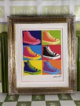 Andy Warhol (1928-1987) “Converse” Numbered #1/100 Lithograph, Ornate Framed.
