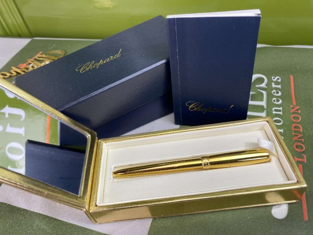 Chopard Vivace Yellow Gold Ballpoint Pen In Original Presentation Box
