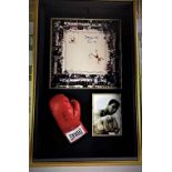 Muhammed Ali Vs Cleveland Williams-Signed 60`s Ring Magazine Photo & Glove Montage