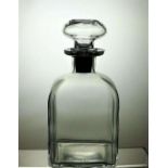 Italian Made Mid Century Glass Decanter with Cork Stopper