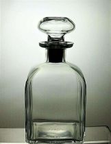 Italian Made Mid Century Glass Decanter with Cork Stopper