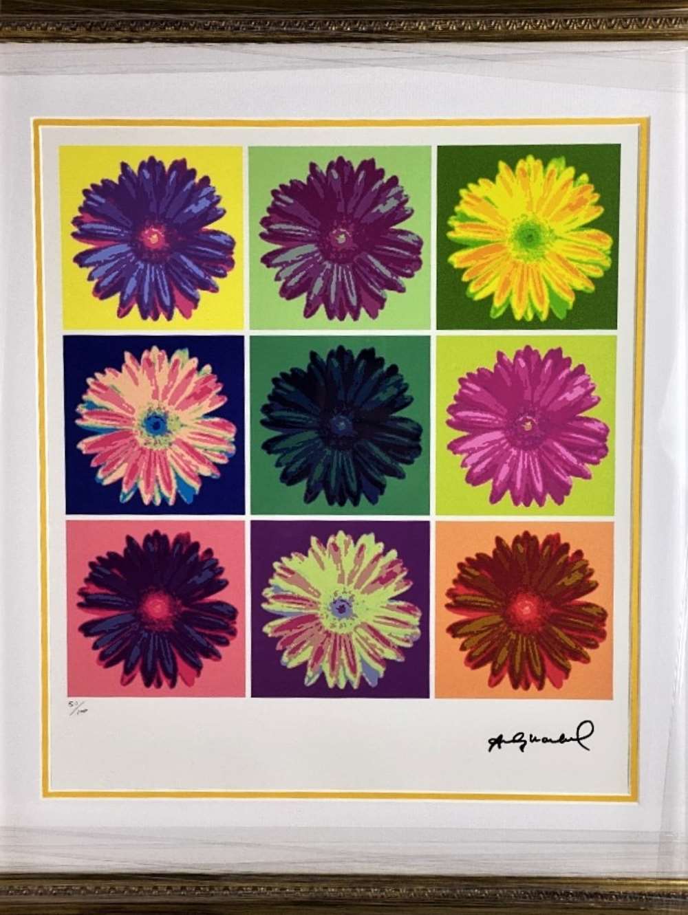 Andy Warhol (1928-1987) “Flowers” Numbered #50/100 Lithograph, Ornate Framed. - Image 2 of 6