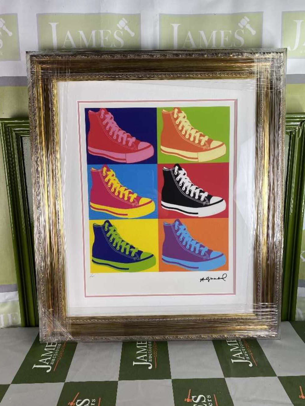 Andy Warhol (1928-1987) “Converse” Numbered #1/100 Lithograph, Ornate Framed. - Image 7 of 7
