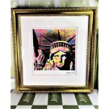 Andy Warhol-(1928-1987) "Statue Of Liberty USA" Castelli NY Original Numbered Lithograph #52/100, Or