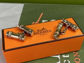 Hermes Paris Vintage Solid Silver Cufflinks