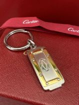 Cartier-Santos de Cartier keyring - Nickel & 18 Ct Gold Plate.