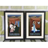 Pair of Fix Masseau (1905-1994"- "Orient Express " Framed 1985 Lithographs