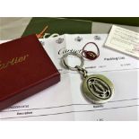 Cartier Paris Classic Spinning Double C Logo Key Ring