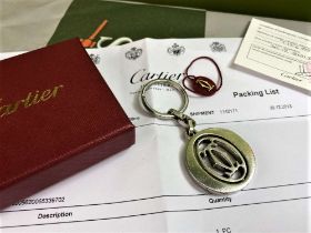 Cartier Paris Classic Spinning Double C Logo Key Ring