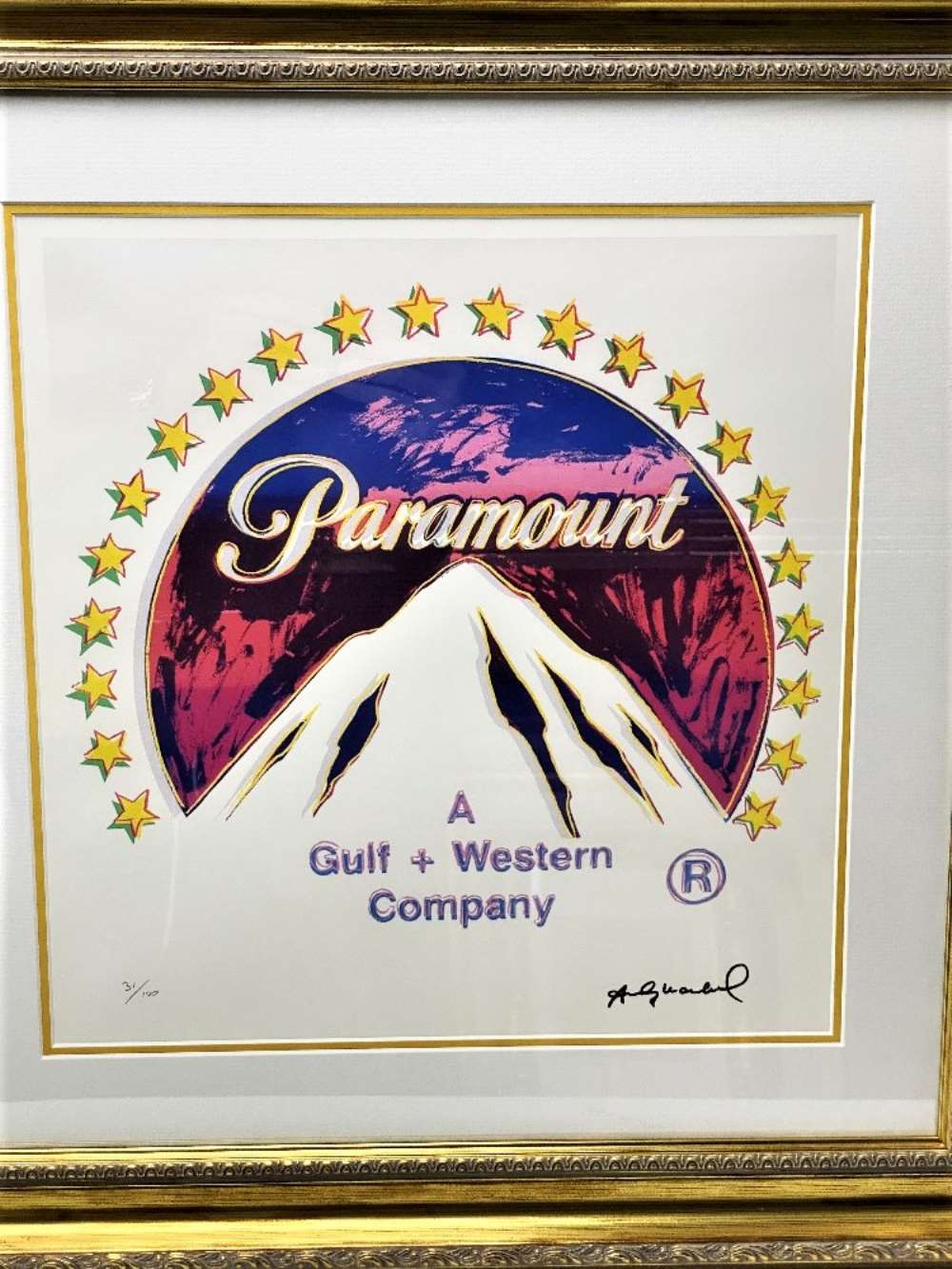 Andy Warhol-(1928-1987) "Paramount" Castelli NY Original Numbered Lithograph #31/100, Ornate Framed. - Image 2 of 6