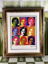 Andy Warhol-(1928-1987) "John Lennon" Castelli NY Original Numbered Lithograph #9/100, Ornate Framed