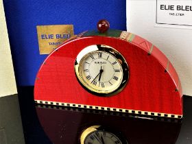 Elie Bleu Paris Vintage Paris Burl Wood Clock-Rare Example