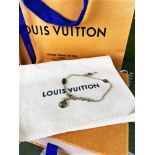 Louis Vuitton Paris Gold & Swarovski Crystal Lady Lucky Key Bracelet Gold RRP £320