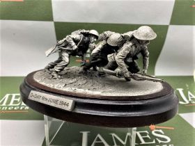Commerative Pewter Danbury Mint Sculpture Of The D-Day Landing 1944