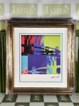 Andy Warhol (1928-1987) “Brooklyn Bridge” Numbered #91/100 Lithograph, Ornate Framed.