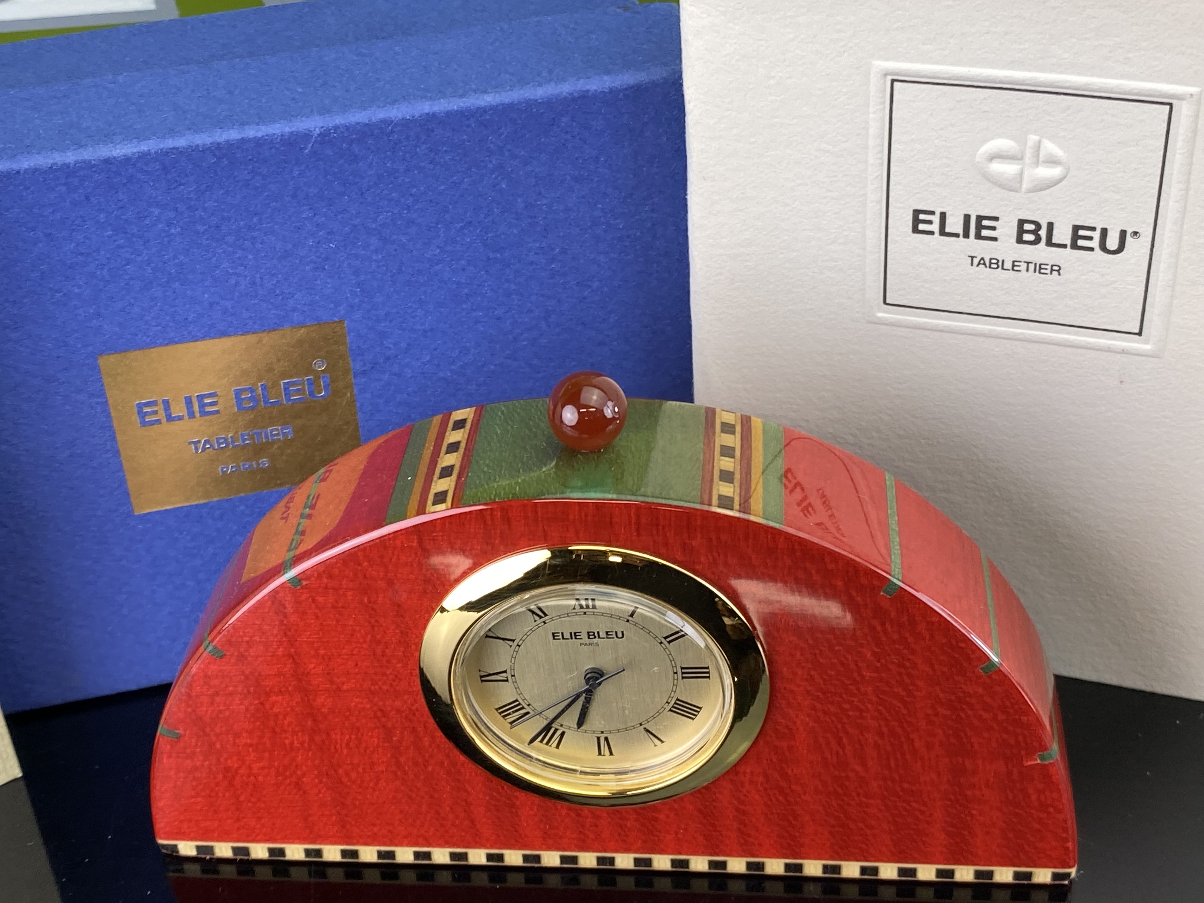 Elie Bleu Paris Vintage Paris Burl Wood Clock-Rare Example - Image 9 of 9