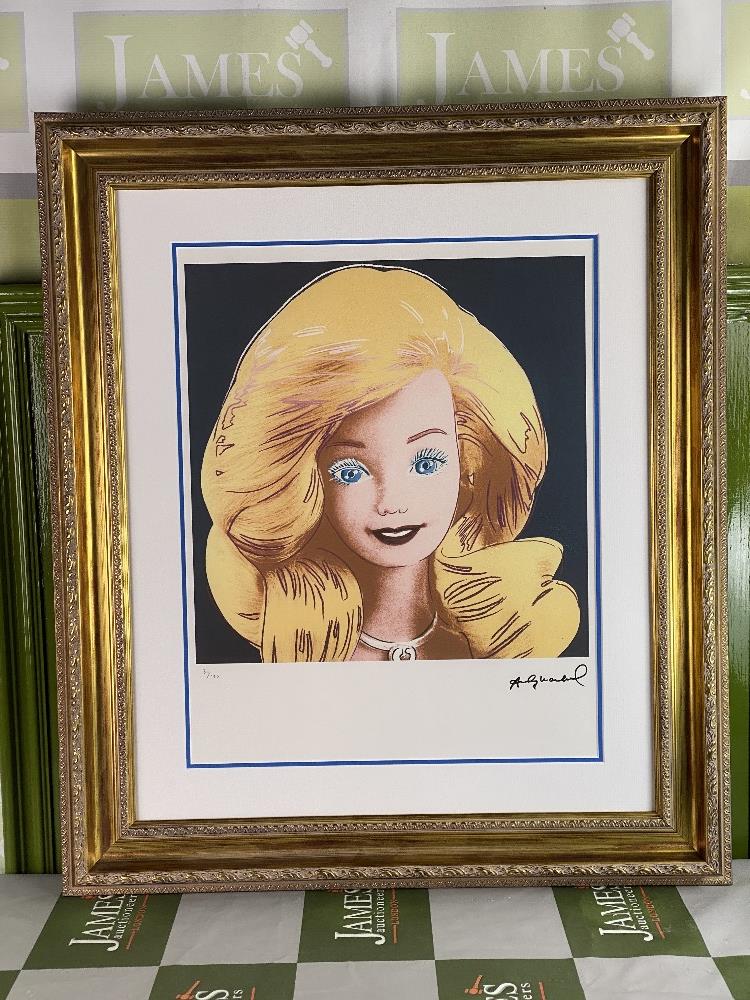 Andy Warhol-(1928-1987) "Barbie" Castelli NY Original Numbered Lithograph #31/100, Ornate Framed. - Image 7 of 7