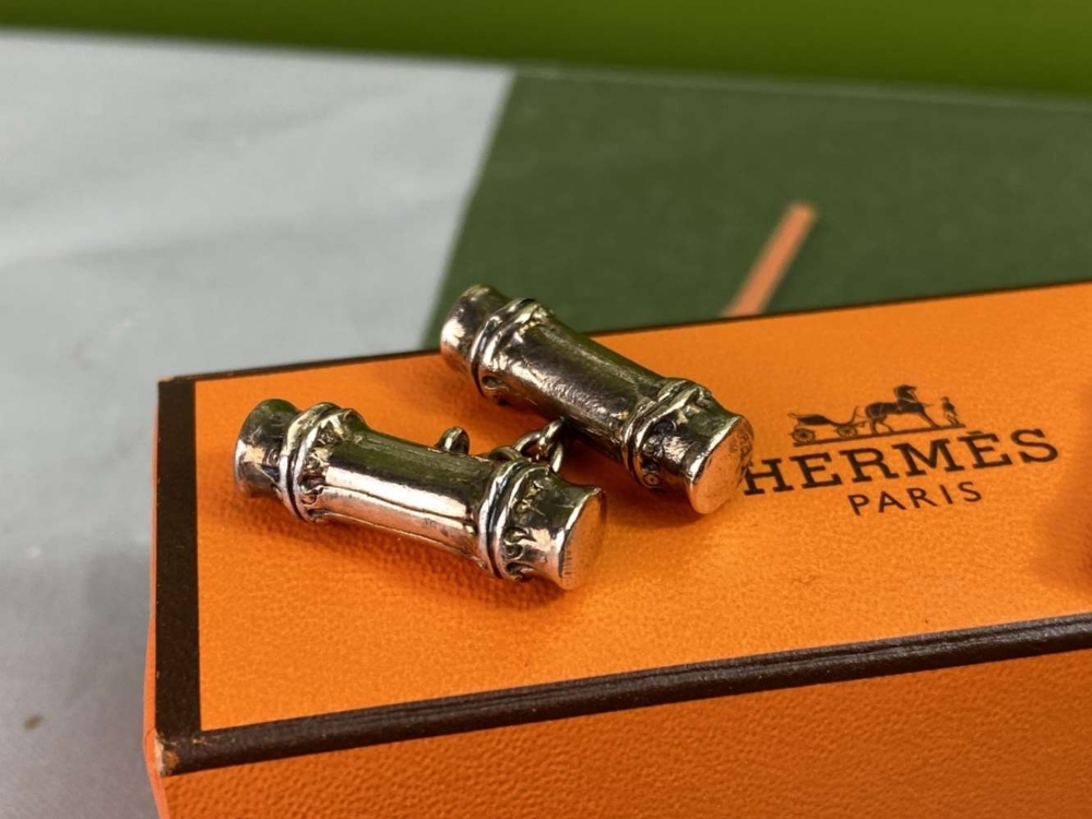 Hermes Paris Vintage Solid Silver Cufflinks - Image 2 of 3