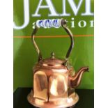 Vintage French Copper Kettle, Ceramic Handle & Lined Example