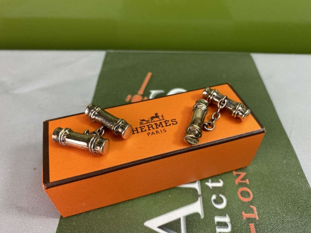 Hermes Paris Vintage Solid Silver Cufflinks - Image 3 of 3