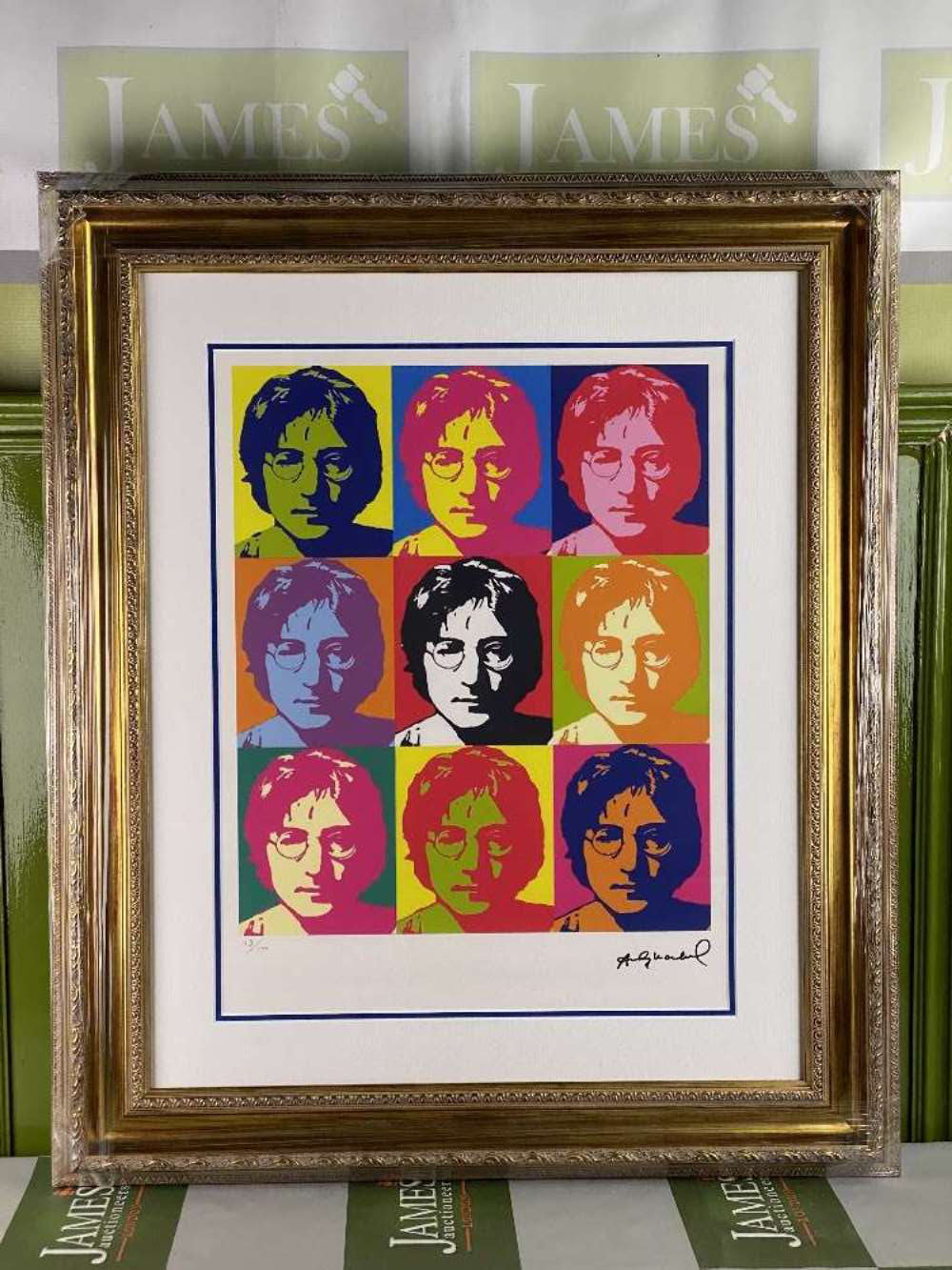 Andy Warhol-(1928-1987) "John Lennon" Castelli NY Original Numbered Lithograph #9/100, Ornate Framed - Image 5 of 5