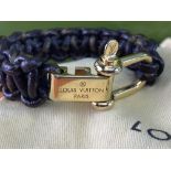 Louis Vuitton Paris Vintage Gold Plated Leather Unisex Rope Bracelet