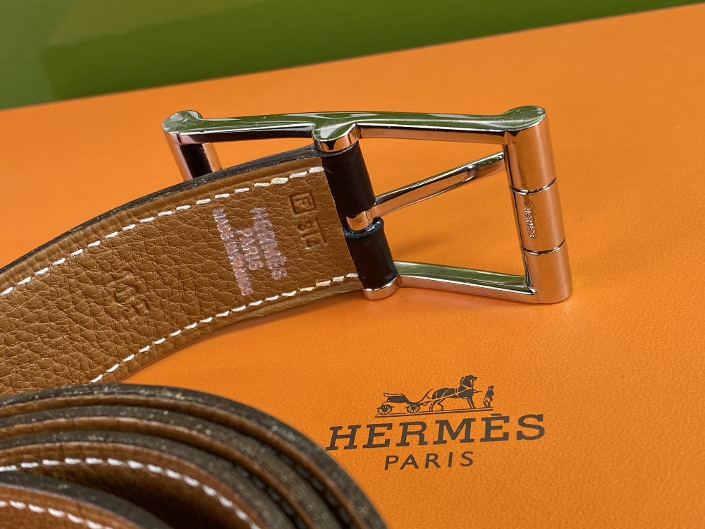 Hermes Paris Gent`s 105 Reversible Black Belt - Image 2 of 5
