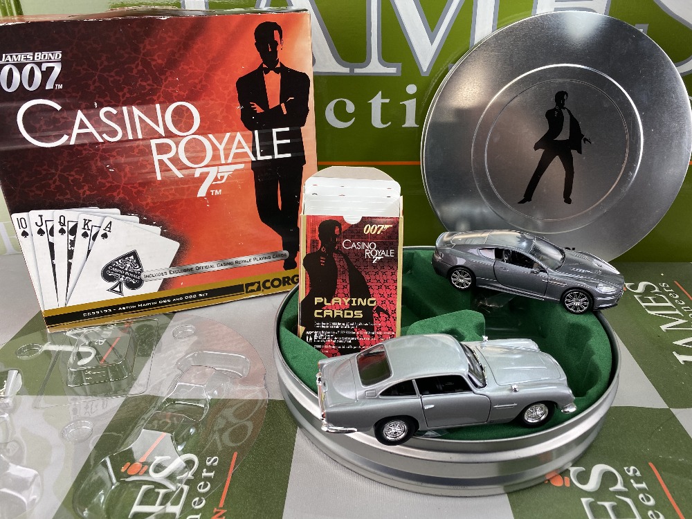 Corgi James Bond Casino Royale Aston Martin DB5 and DBS and playing cards - Image 3 of 6