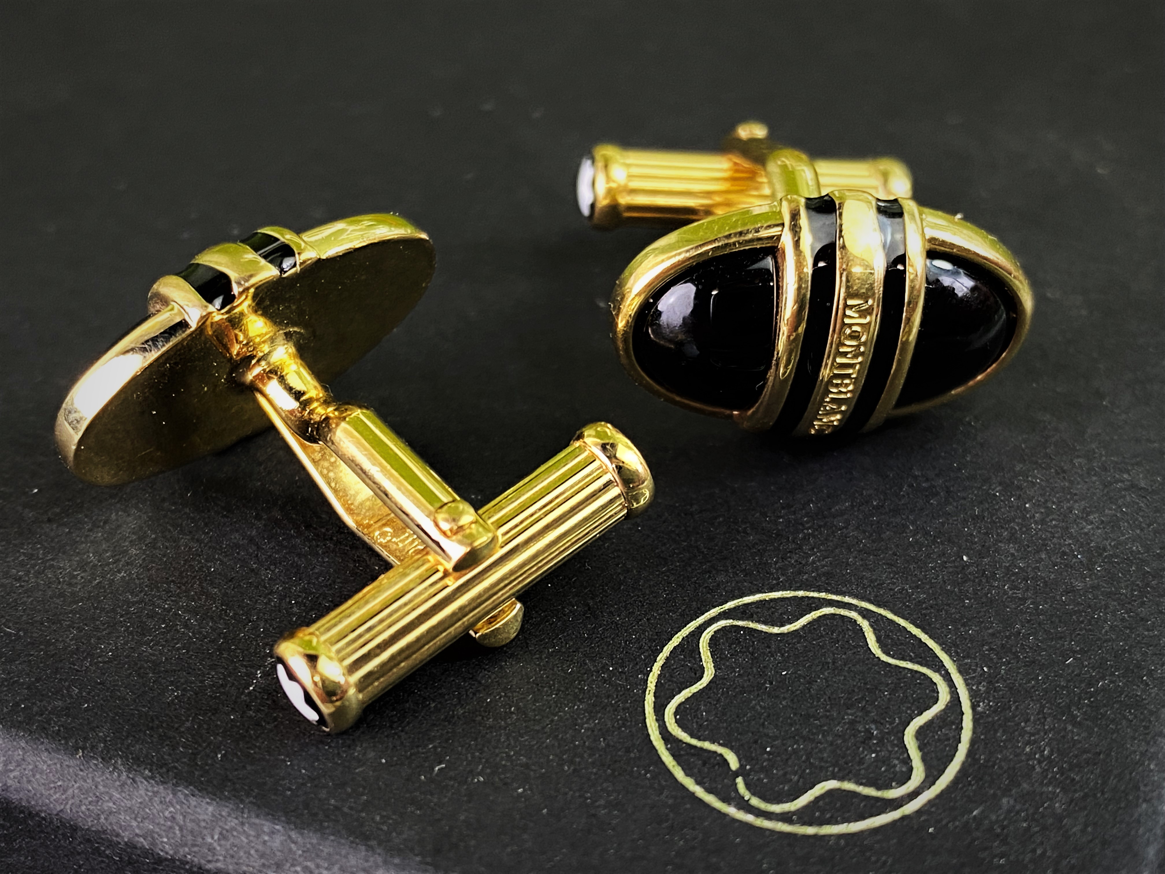 Montblanc Pair of Classic Gold Plated Cufflinks - Image 2 of 4