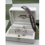 Hermes Paris Vintage Cufflinks Hallmarked 925 Solid Silver Golf Ball Edition