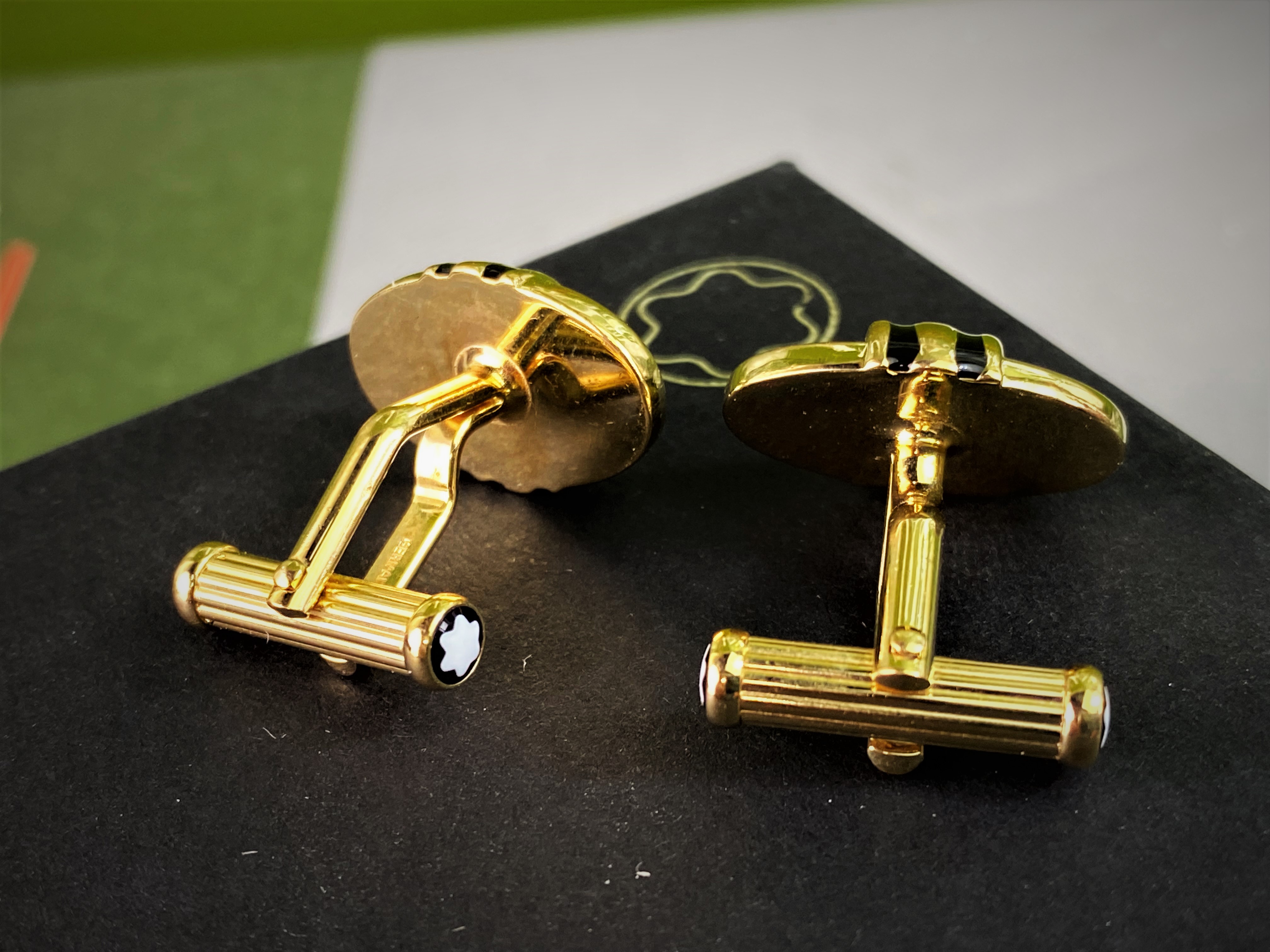 Montblanc Pair of Classic Gold Plated Cufflinks - Image 3 of 4