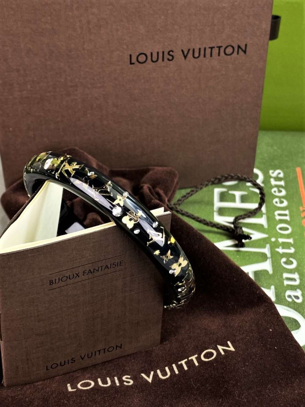 Louis Vuitton Bracelet Bangle Inclusion Gold Flake Monogram