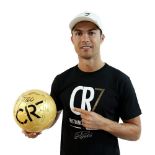 Cristiano Ronaldo Hand Signed Ballon D’Or Gold Football